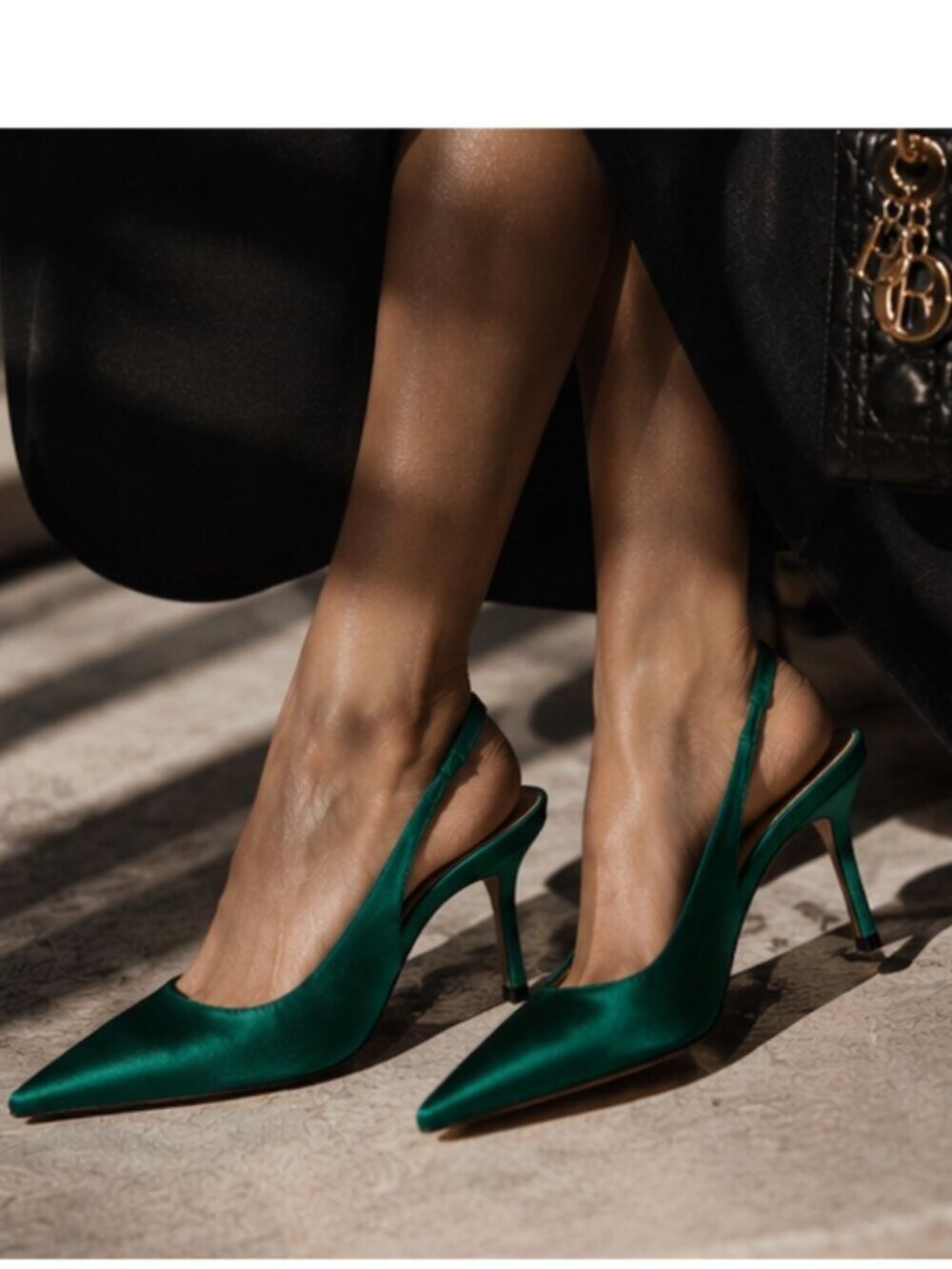Zara Green Slingback Heels 7.5 NWT